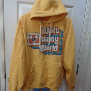 Walt Disney World Retro Rainbow 70's Design Hooded Sweatshirt XXL